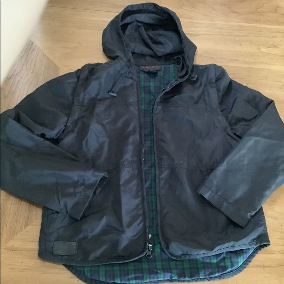 RRL Ralph Ralph Lauren Jacket black Hooded Zip removable sleeves XS - Picture 5 of 14